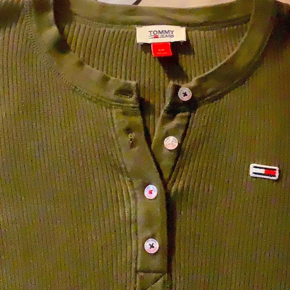 Tommy Jeans, long sleeve casual top. Olive green size S/P worn once